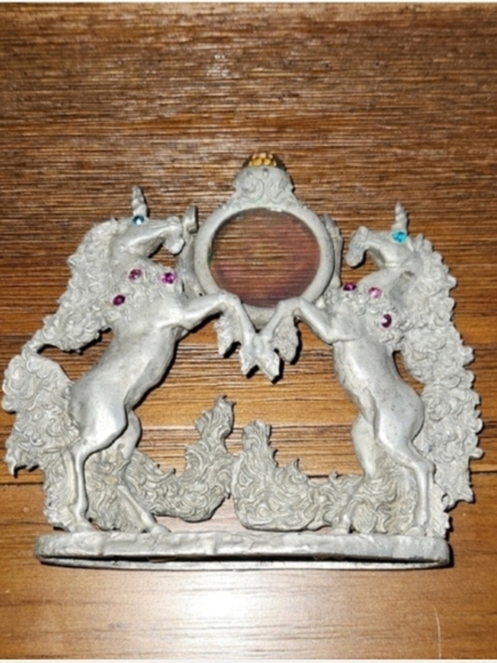 Unicorn Double Figurine With Rose Hologram